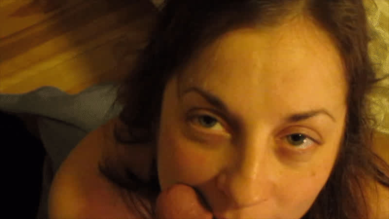 amateur blowjob brunette edging eye contact homemade sexy teasing clip