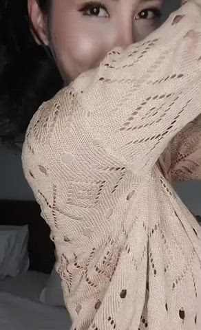 Asian Big Tits MILF See Through Clothing Sheer Clothes Smile clip