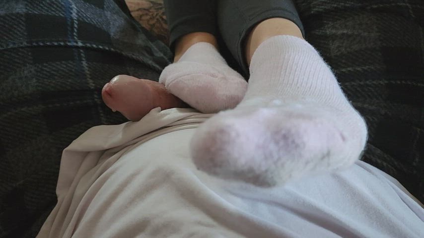 bored and ignored foot fetish footjob socks clip