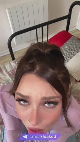 18 years old amateur blowjob brunette cum in mouth nsfw onlyfans teen tiktok clip