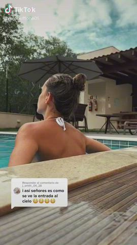 Ass Bikini Pool Slow Motion Thong TikTok clip
