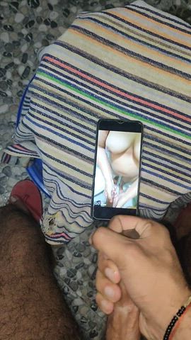Cum tribute to a Indian milf giving blowjob🥵💦