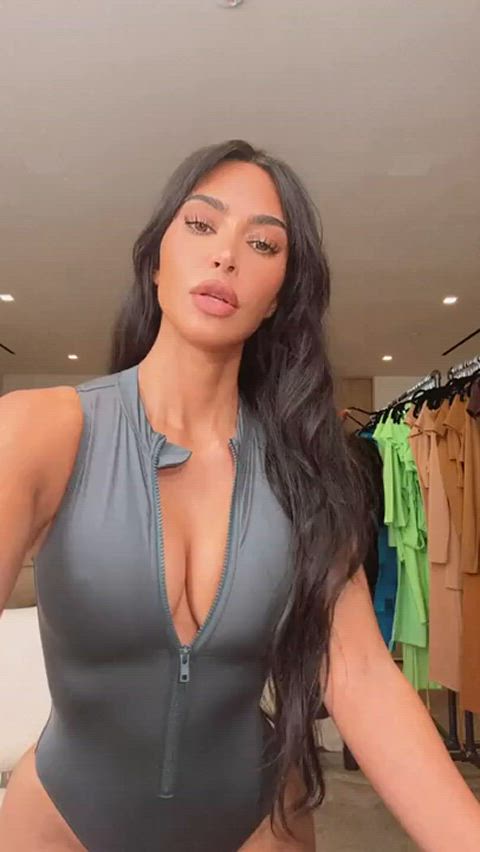 Your wife Kim Kardashian telling you that the only time you'll see her tits again,