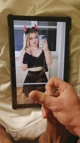 amateur blonde cock cumshot jerk off teen tiktok tribbing tribute clip