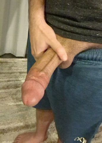 Monday night stroking my thick cock