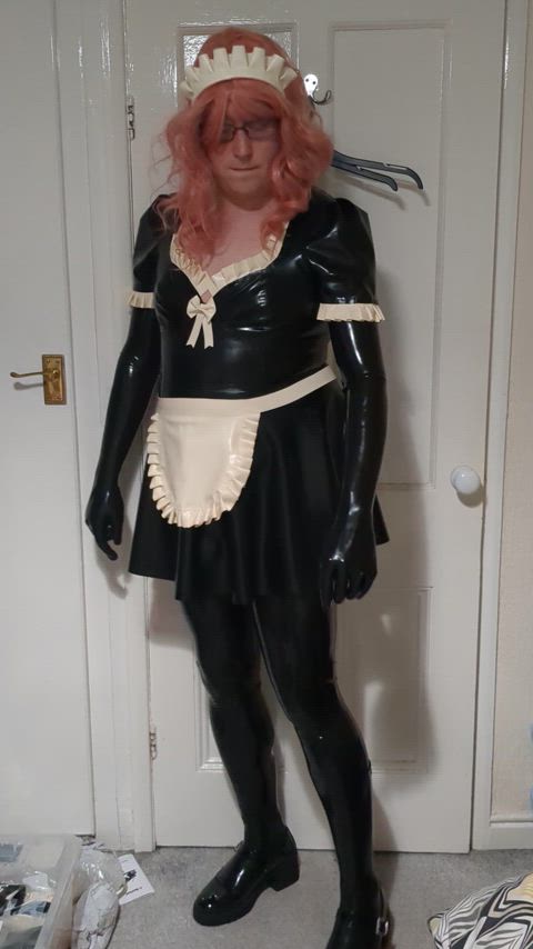 chastity chastity belt crossdressing latex maid rubber sissy clip