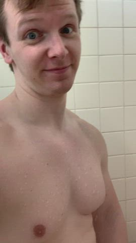 Gym shower while someone is in the one next to mine