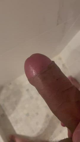 cum cumshot male masturbation shower solo thick cock clip