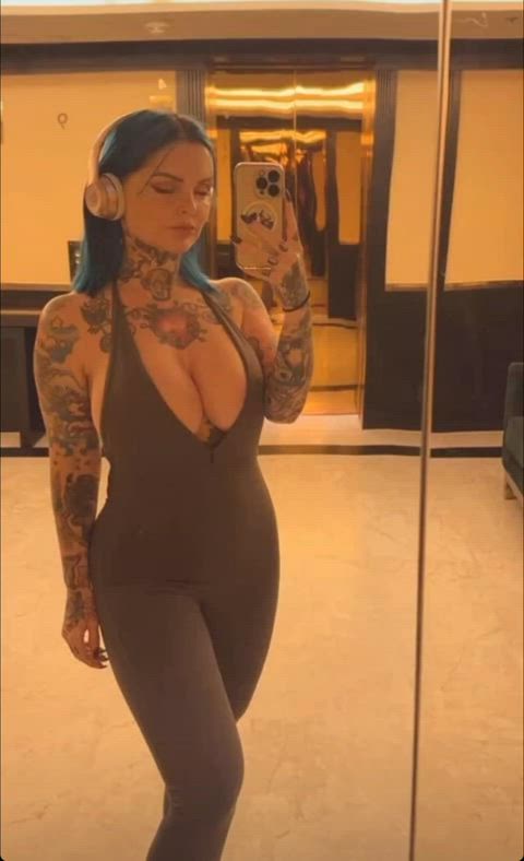 Posing in her bodysuit