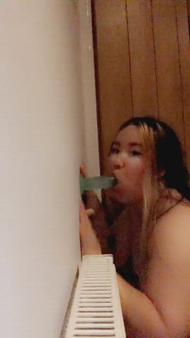 blonde blowjob dildo nsfw onlyfans sex toy sucking toy toys wife toys clip
