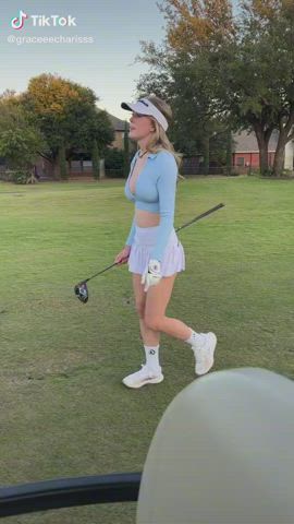 Golfing girl's jiggling boobs (@graceeecharisss)