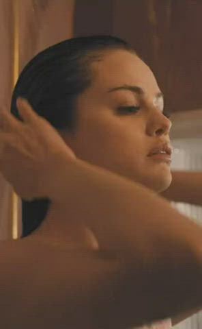Spying on Mommy Selena as she showers and jerking off to her amazing body