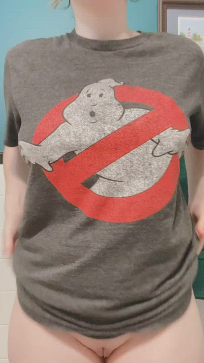 [OC] Wearing a Ghostbuster shirt, call these my boooooobies!