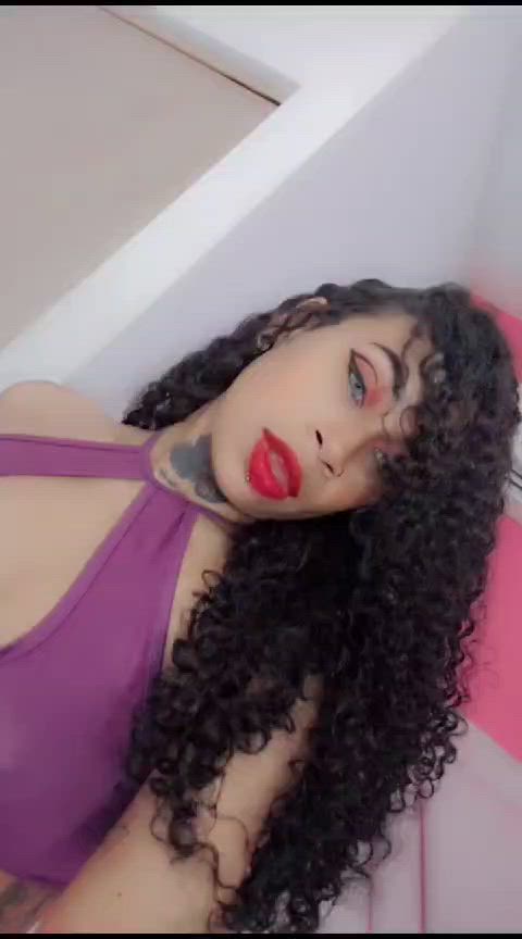 camgirl ebony kiss latina lingerie sensual tattoo teen tits clip