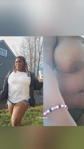 amateur bouncing chubby curvy ebony huge tits smoking thighs r/ddlg clip