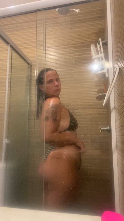 Enjoying the shower 😍🥵 I uploaded the full video to my OF, believe me you won't