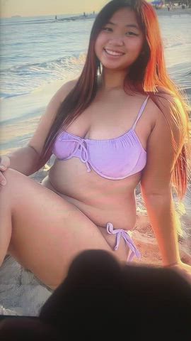 Asian in a bikini