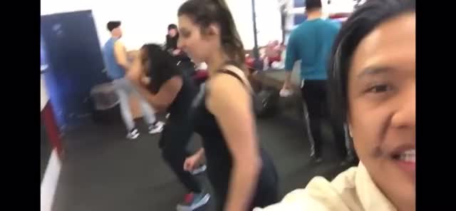 Gabbie Hanna shows off her big booty and jiggles her nice titties in tight gym attire