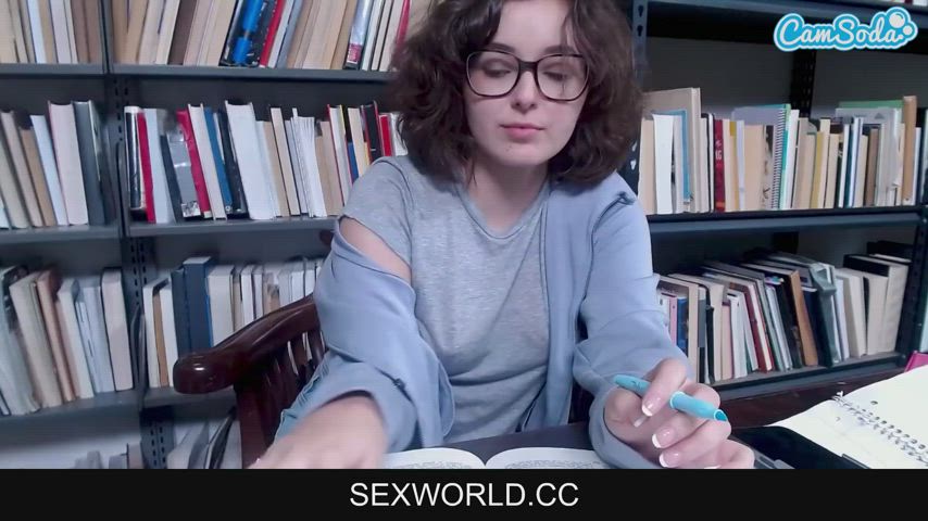 Cam Camgirl College Glasses Nerd Pussy Teen Webcam clip