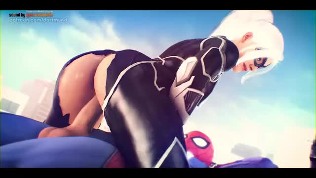 Black Cat Rides Spider-man cock (Sound Update)