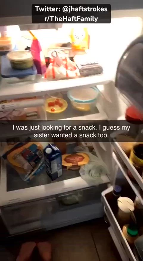 Sis finds a snack (it’s my cock)