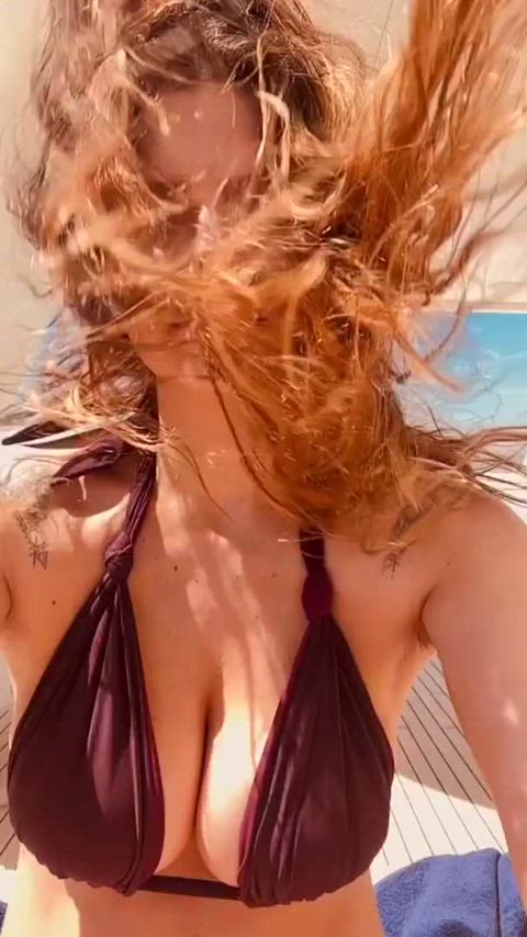 bikini cleavage lake clip