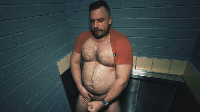 australian daddy gay male masturbation masturbating onlyfans public slow motion toilet