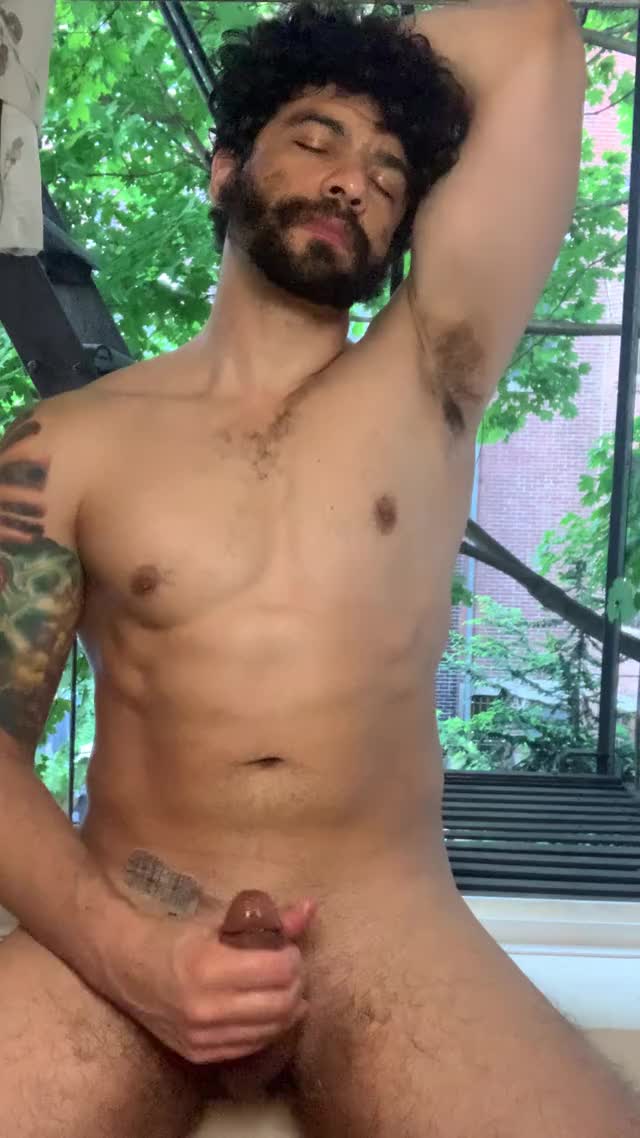 armpits cock male masturbation masturbating moaning muscles outdoor penis public