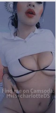 Amateur Big Tits CamSoda Latina NSFW Sucking Tits Tits Topless Webcam Porn GIF by