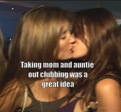 aunt caption kissing mom nightclub son taboo clip