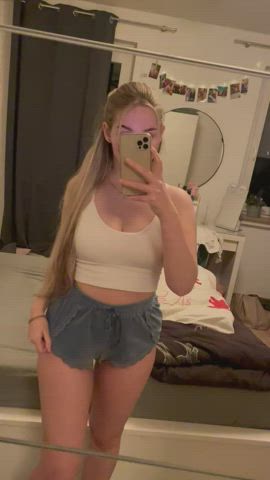 19 Years Old Blonde Shorts clip