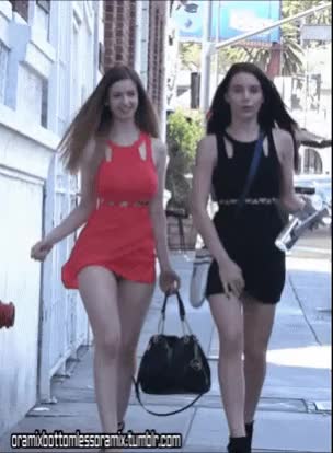 Stella Cox and Lana Rhoades pussies in public