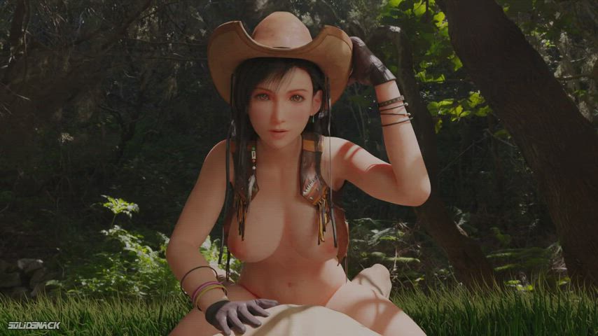 3d animation boobs cowgirl outdoor riding rule34 tifa lockhart clip