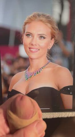 Scarlett Johansson black dress tribute (found on cumtributes)
