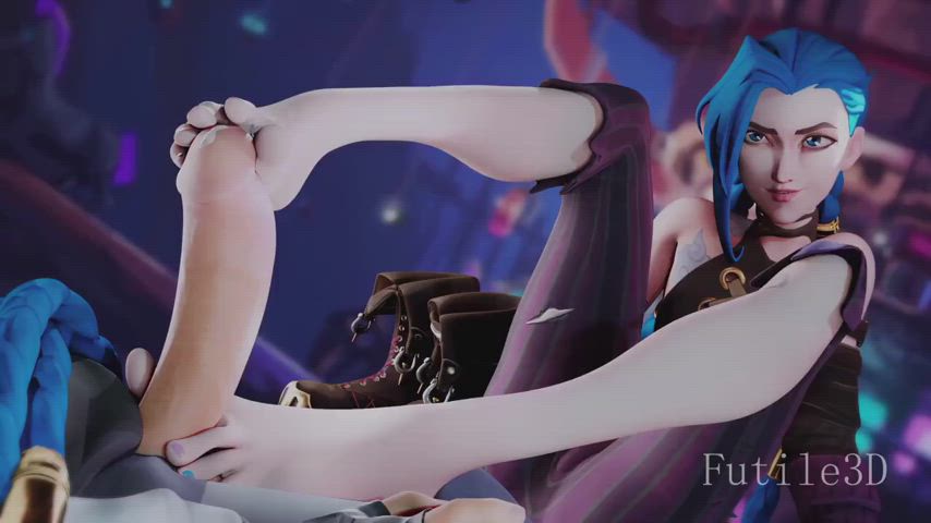 Jinx footjob on the tip (Futile3D)