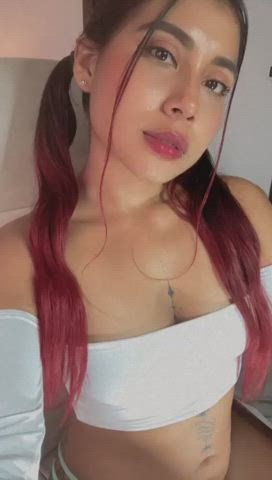 brunette colombian latina piercing redhead sensual solo tattoo clip