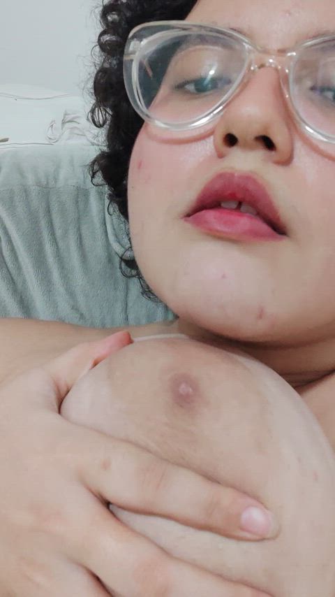 big tits boobs latina licking natural tits nipple play tits clip