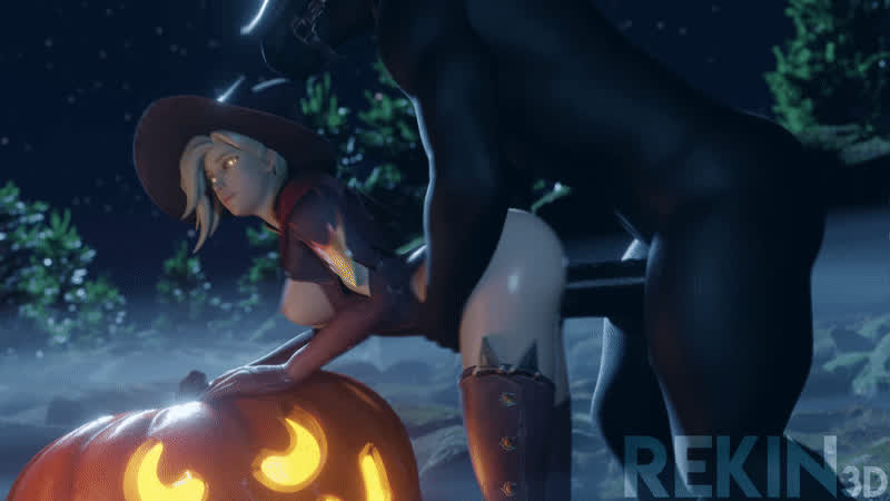 Witch Mercy getting Plowed by a Werewolf on Halloween 🎃