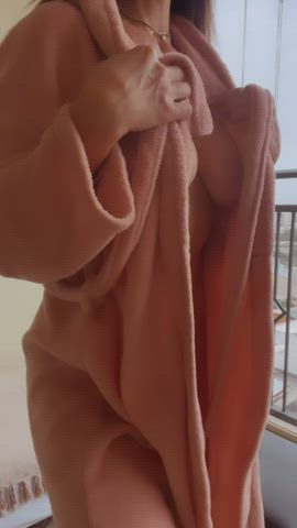 fake tits robe tease clip