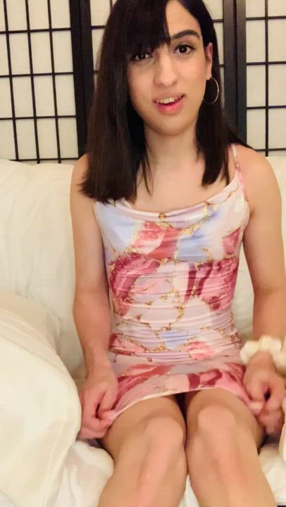 I can barely hide my cock in this tight little dress