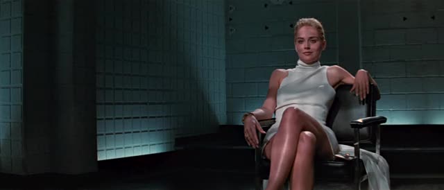 Sharon Stone's famous leg opening scene in Basic Instinct (1080p, slowmo, color corrected)