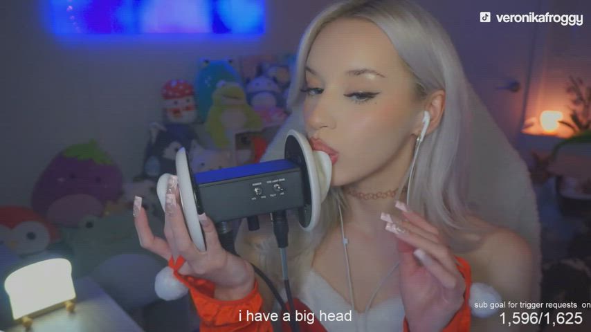 asmr blonde tongue fetish clip