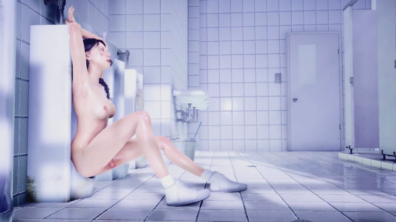 Futanari Tied To A Urinal In A Public Toilet (yukired3d)