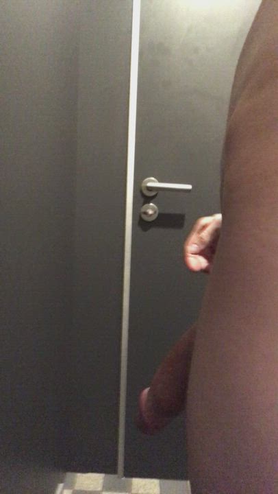 Opened the door in a public bathroom