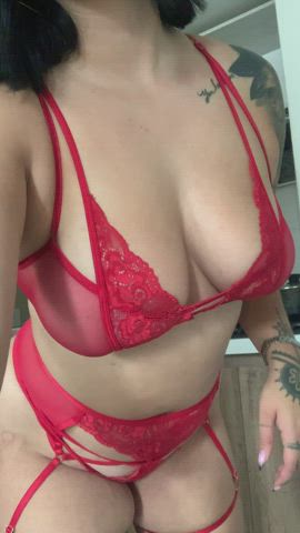 do you like how I move around in my red lingerie? Go check out my profile and see
