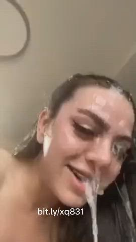 blowjob cum cum in mouth cum on tits cum swallow cumshot clip