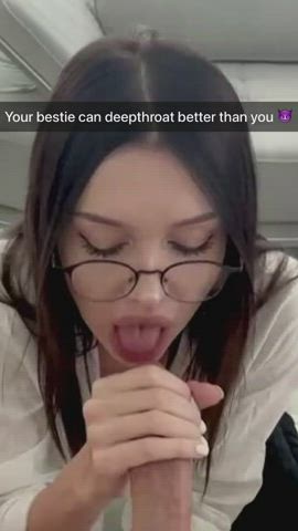 blowjob caption cheating cock worship cuckquean deepthroat girlfriend glasses handjob