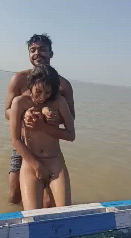 Bold desi girl completely nude in public - Part 1