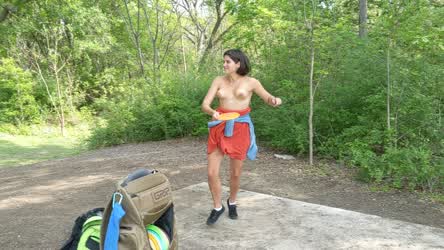 More topless disc golf shenanigans ?[gif]