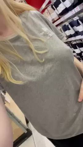 blonde boobs flashing nsfw nipples public titty drop voyeur clip